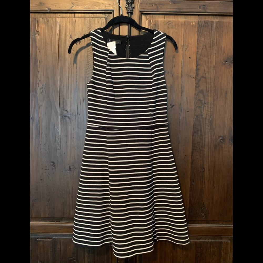 INC navy and white sleeveless dress